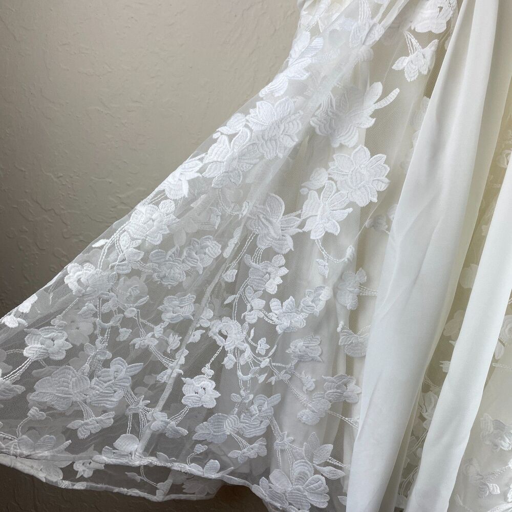 ~ Seraphine Luxe 10 Dress Nursing Lace Ivory Lined Wedding Shower Bridal Midi - Picture 9 of 15